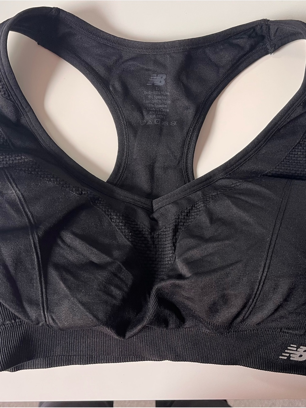 New Balance Black Racerback Seamless Sports Bra